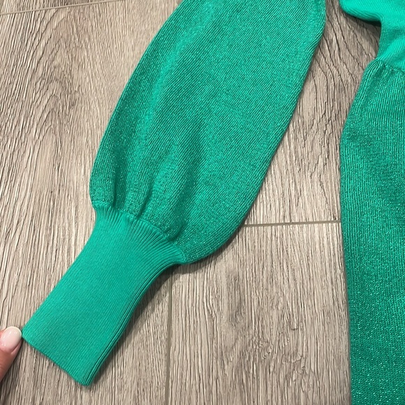 🆕Lilly Pulitzer Caila sweater dress Botanical Green Metal Sz Large(8-10) I1 - Picture 5 of 8